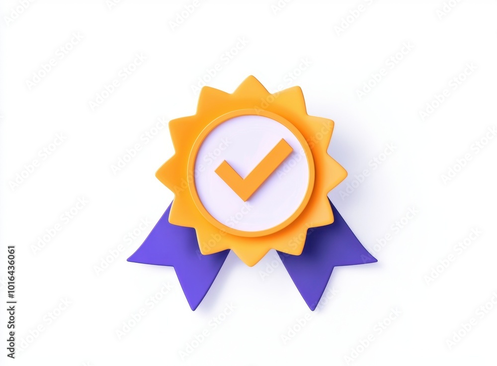 A colorful badge featuring a check mark, symbolizing achievement and approval. A colorful badge featuring a check mark, symbolizing achievement and approval.