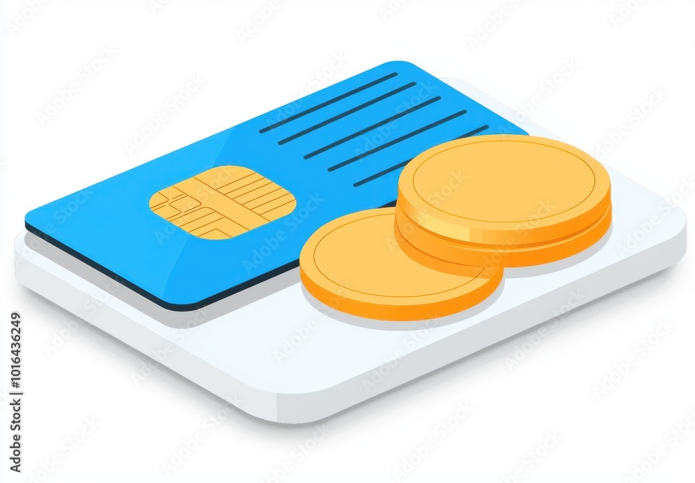 A digital illustration of a payment card accompanied by golden coins, symbolizing financial transactions and digital payments. A digital illustration of a payment card accompanied by golden coins, symbolizing financial transactions and digital payments.