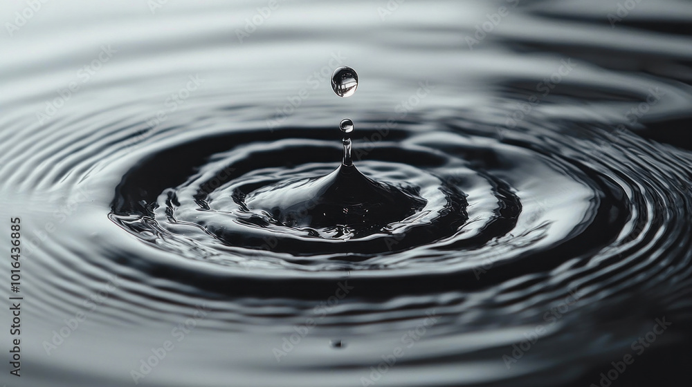 A single drop of water hitting a calm surface. A single drop of water hitting a calm surface.
