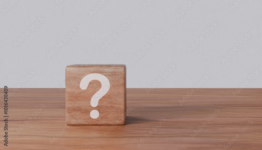 Wooden 3D alphabet letters spelling question mark on a white background, perfect for business and educational concepts Wooden 3D alphabet letters spelling question mark on a white background, perfect for business and educational concepts