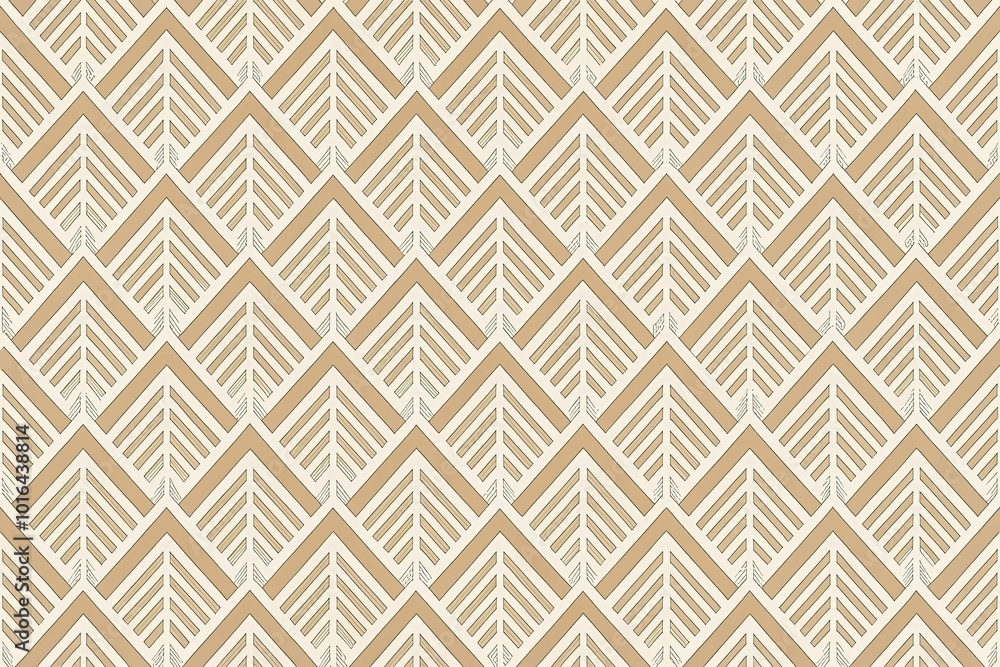 Aerial seamless minimalist pattern with subtle chevrons and triangles in beige and cream background Aerial seamless minimalist pattern with subtle chevrons and triangles in beige and cream background