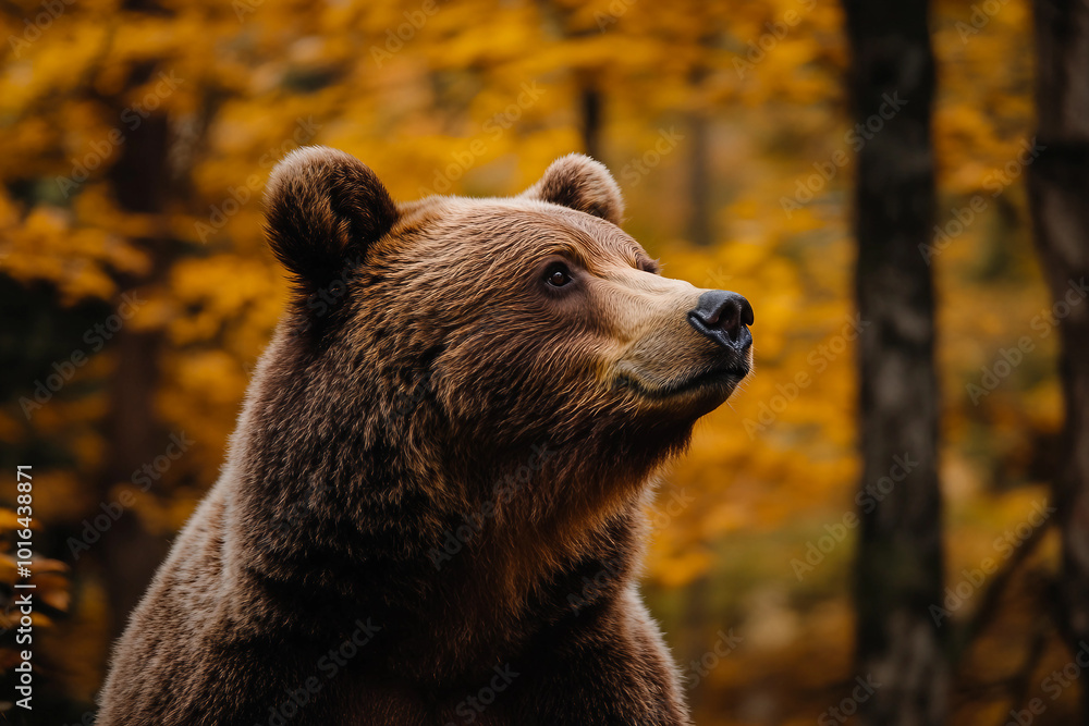 Obraz premium An animal in an autumn forest created with generative AI technology
