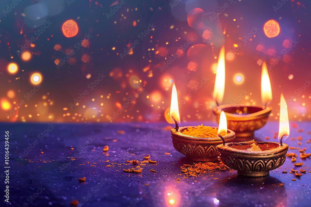 Beautiful greeting card with bright holiday composition for happy and celebrate Diwali Beautiful greeting card with bright holiday composition for happy and celebrate Diwali