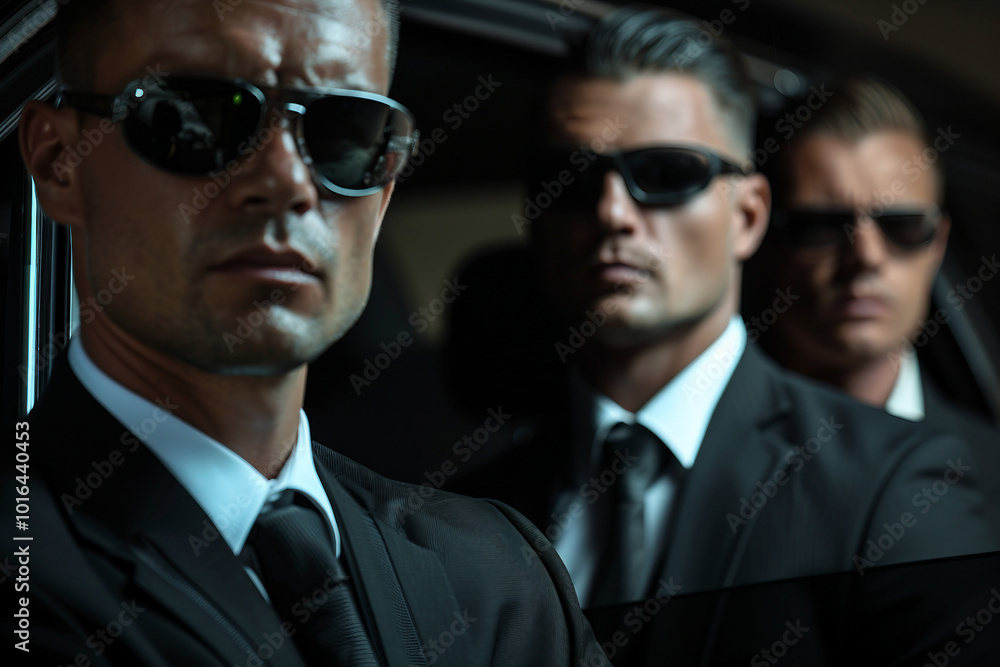 Secret service government agents wearing black suit generative AI concept Secret service government agents wearing black suit generative AI concept