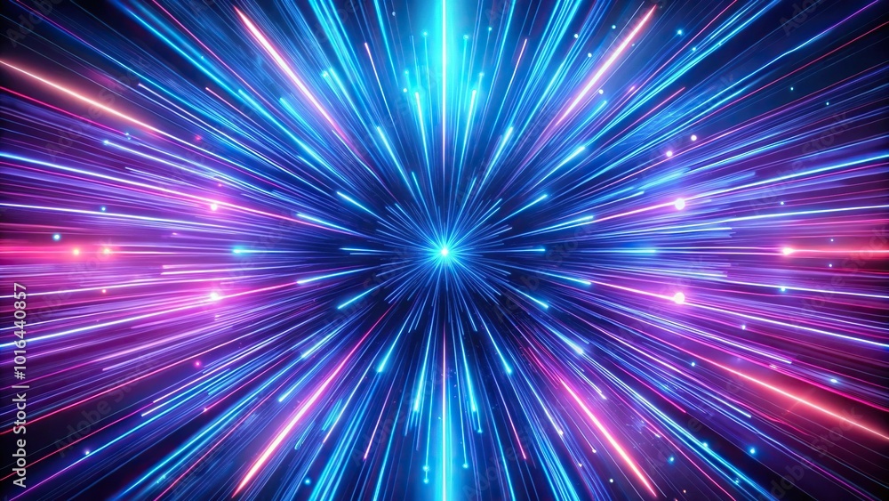 Panoramic neon lights explosion with stripes Panoramic neon lights explosion with stripes