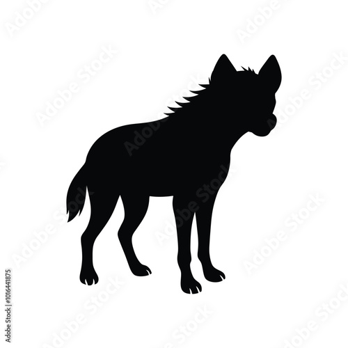 Wallpaper Mural Hyena black and white silhouette or outline  Torontodigital.ca