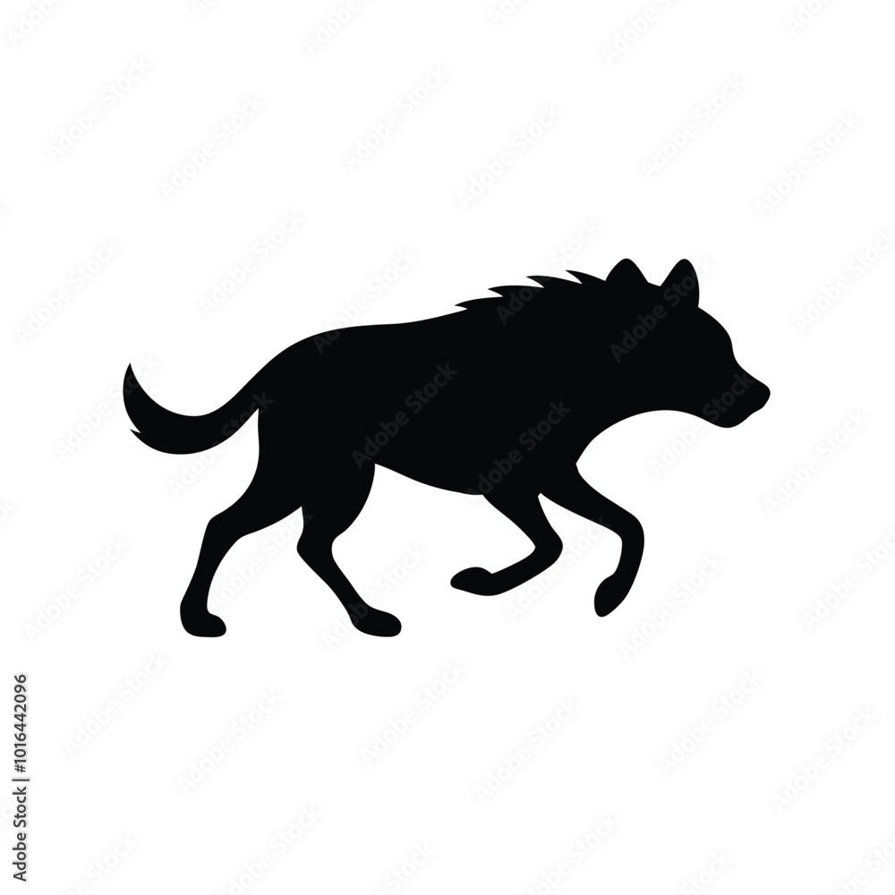 Hyena black and white silhouette or outline Hyena black and white silhouette or outline
