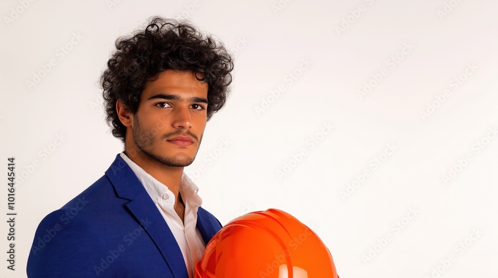 Naher Osten Profi in formeller Kleidung mit Schutzhelm