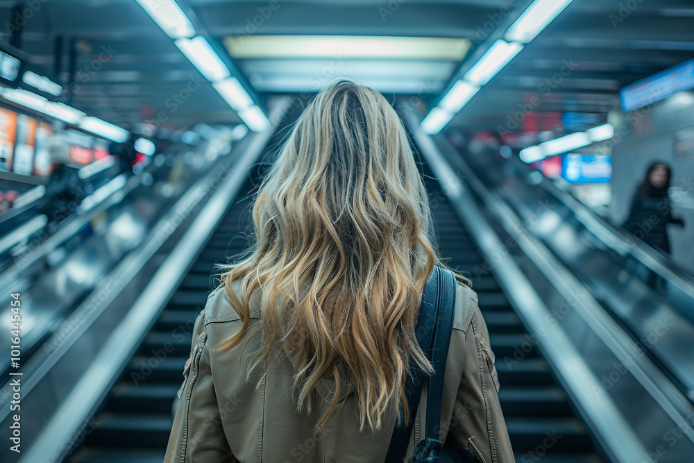 Futuristic modern public transport station with crowd of people, Generative AI image Futuristic modern public transport station with crowd of people, Generative AI image