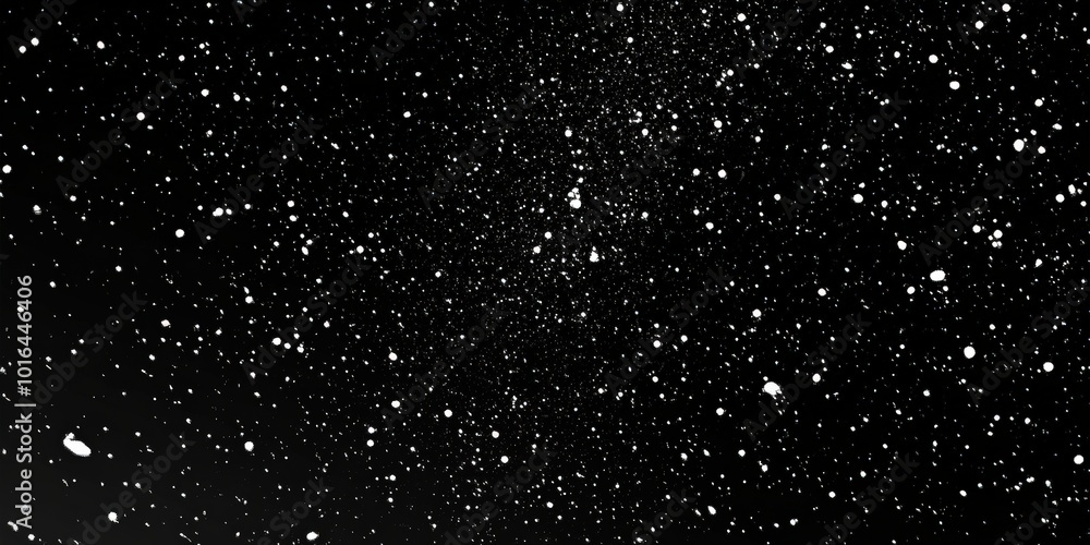 Fototapeta premium Snow Falling on a Dark Background in Chaotic Motion