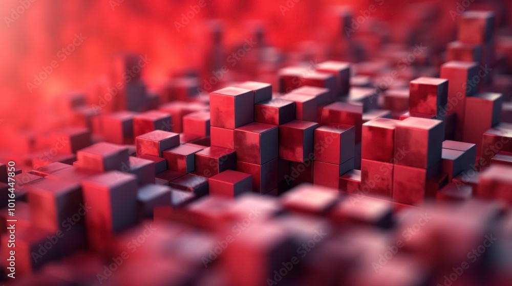 Obraz premium Abstract Red Cubes