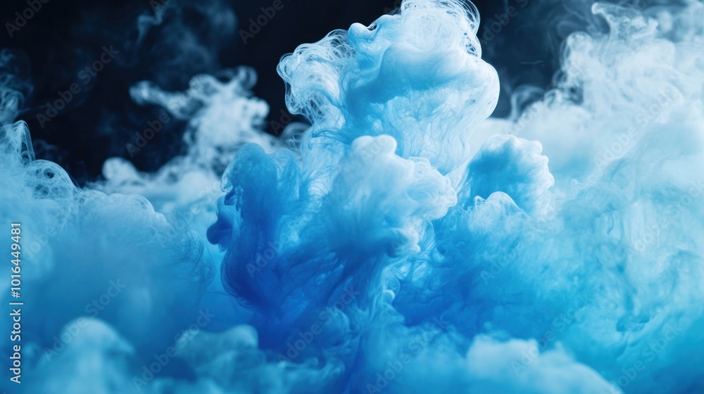 Abstract blue and white smoke cloud on black background. Abstract blue and white smoke cloud on black background.