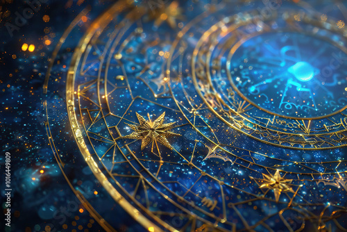 Wallpaper Mural Astrological composition with zodiac circle in signs and symbols Torontodigital.ca