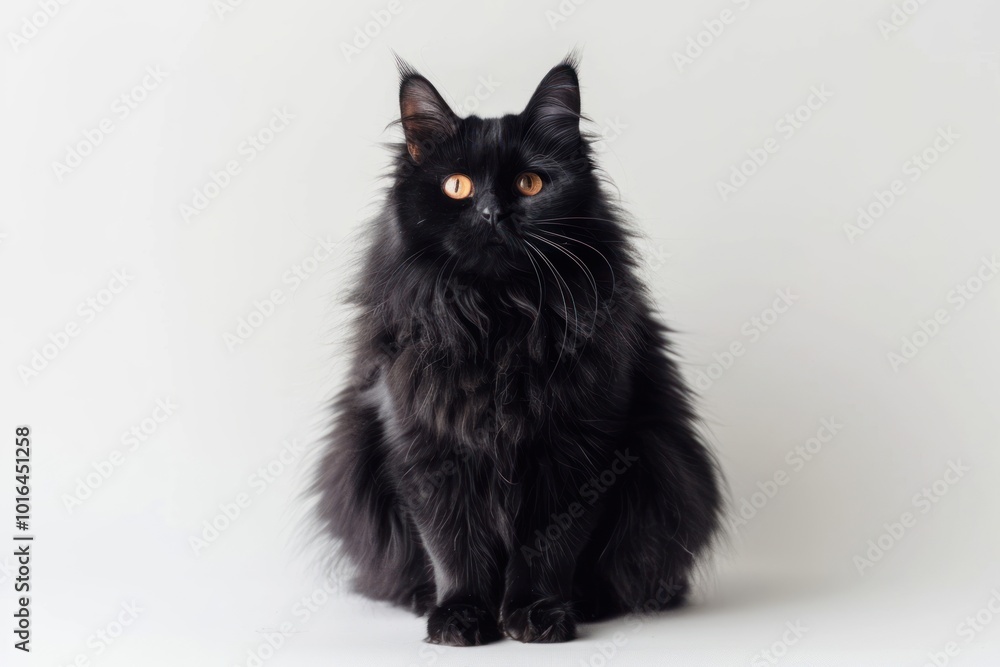 Black Siberian cat animal mammal angora. Black Siberian cat animal mammal angora.