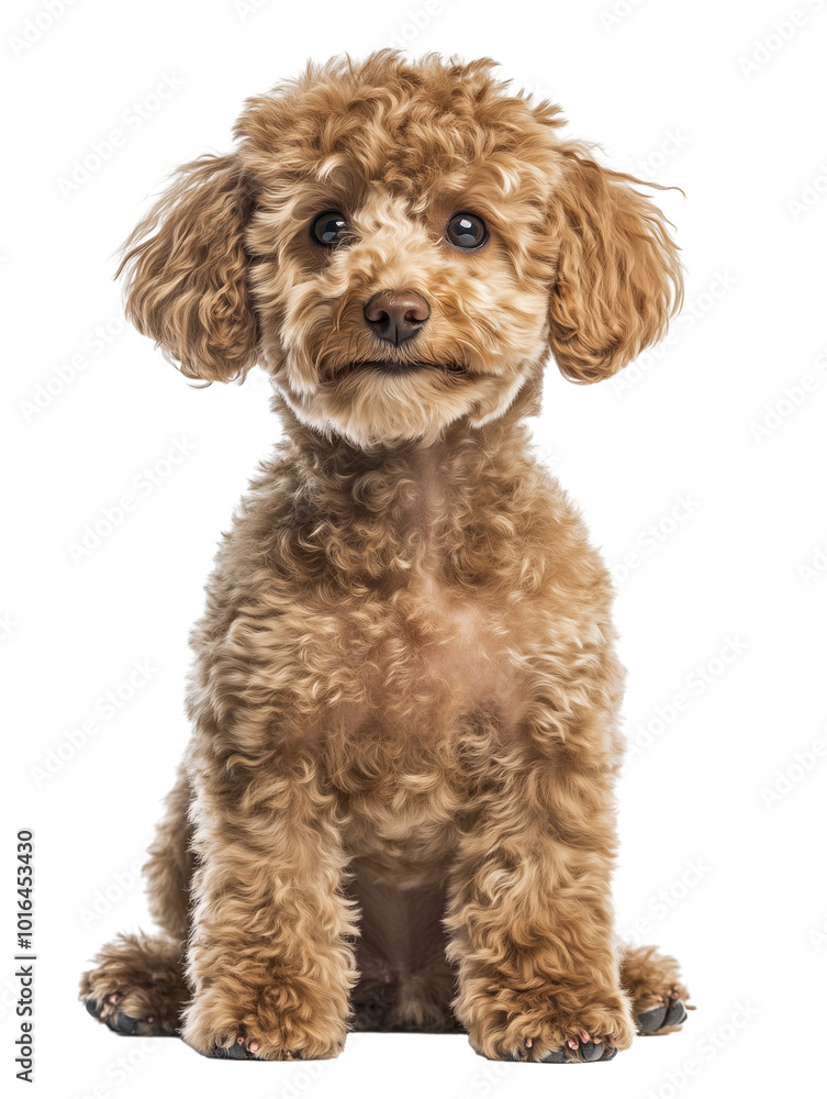 brown toy poodle dog sitting isolated on transparent background brown toy poodle dog sitting isolated on transparent background