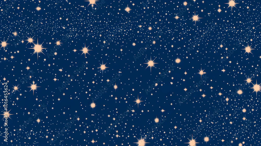 Fototapeta premium Digital Illustration of a Night Sky with Glittering Stars, Abstract Cosmic Background