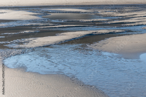 Obraz na plátně Low tide, which drains the seawater from the North Sea