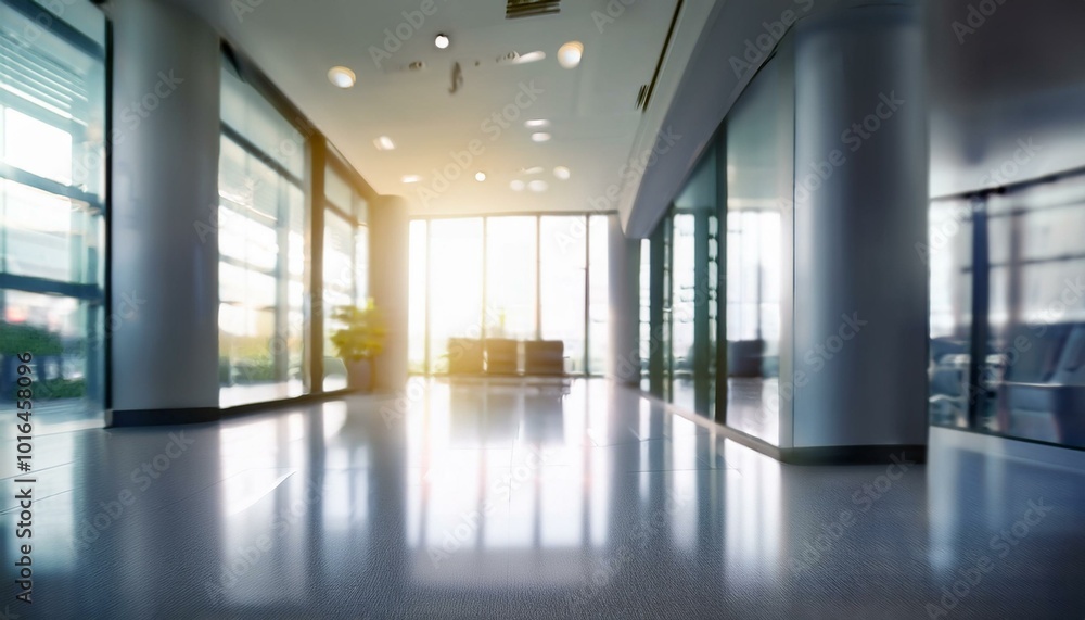 Blurry scene business office background. Lobby reception hall interior or empty indoor foyer meeting room with blurry light from glass wall window. Blurry scene business office background. Lobby reception hall interior or empty indoor foyer meeting room with blurry light from glass wall window.