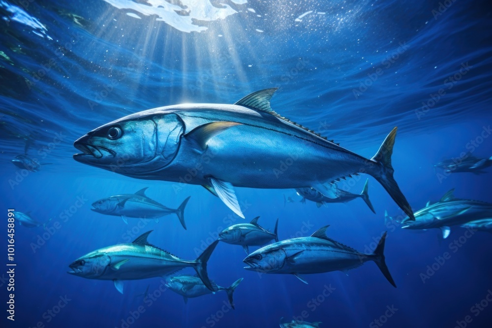 Fototapeta premium Majestic tuna swimming underwater