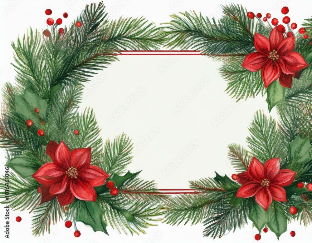 Design card frame for Christmas. White space in the center for text. Postcard Design card frame for Christmas. White space in the center for text. Postcard