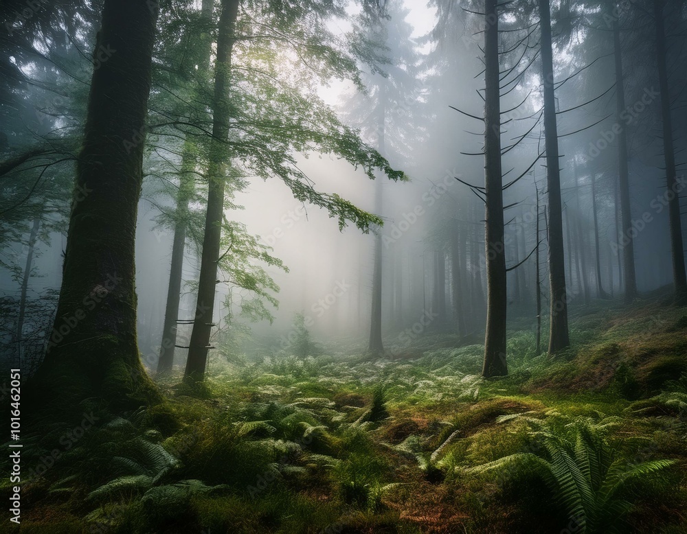 Obraz premium Foggy forest