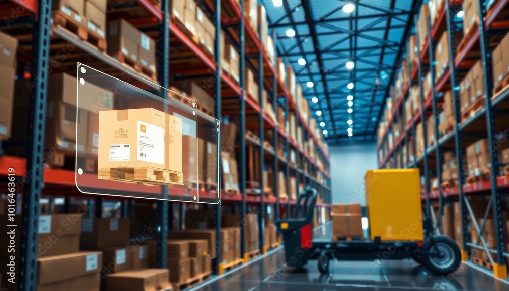 Organized Warehouse with Pallets and Inventory Management Organized Warehouse with Pallets and Inventory Management