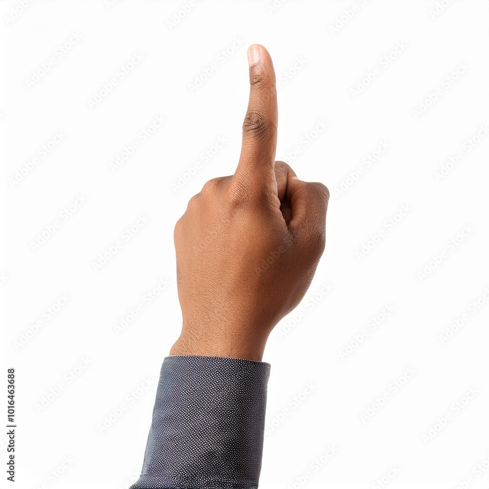 Human hand is pointing by index finger or forefinger, gesture isolated on white background Human hand is pointing by index finger or forefinger, gesture isolated on white background