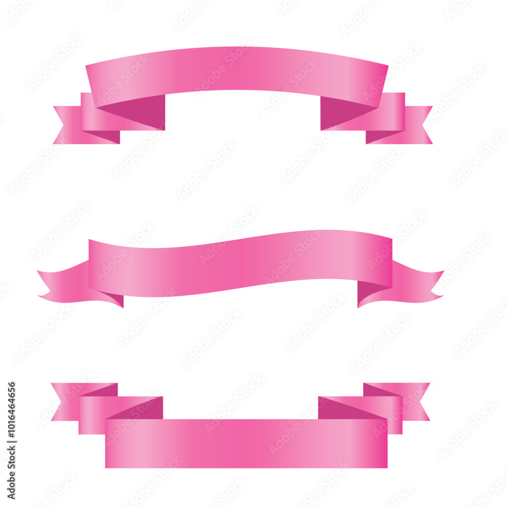 Pink shiny ribbon vector banners set of ribbon label pink bow curly ribbon wavy wavy ribbon Pink shiny ribbon vector banners set of ribbon label pink bow curly ribbon wavy wavy ribbon