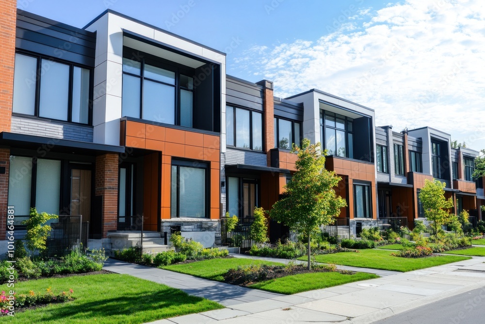 Modern design townhouse It is characterized by distinctive architectural elements. big window and the combination of materials such as steel and wood. Modern design townhouse It is characterized by distinctive architectural elements. big window and the combination of materials such as steel and wood.