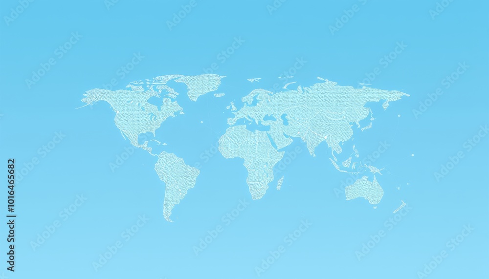 Obraz premium Abstract Light Blue World Map Illustration
