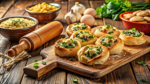 Assorted Knishes: A Delicious Collection of Traditional Jewish Pastry photo