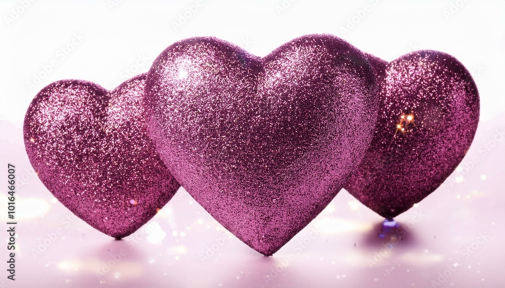 Obraz premium Pink glitter heart isolated