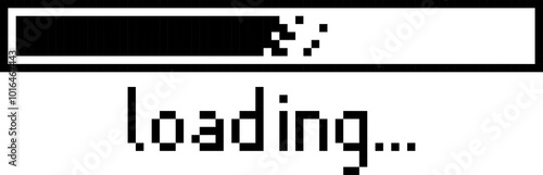 retro game 8bit pixel art loading process progress counter bar computer battery download, flat png transparent element design