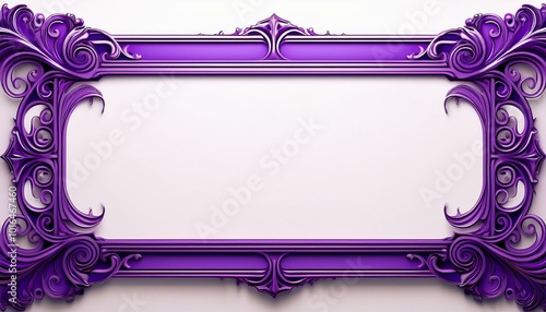 Simple Purple border with Ornamental Edges and White Background