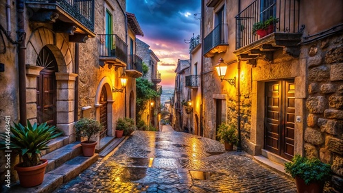 Captivating Low Light Photography of Cefal Street View at Dusk