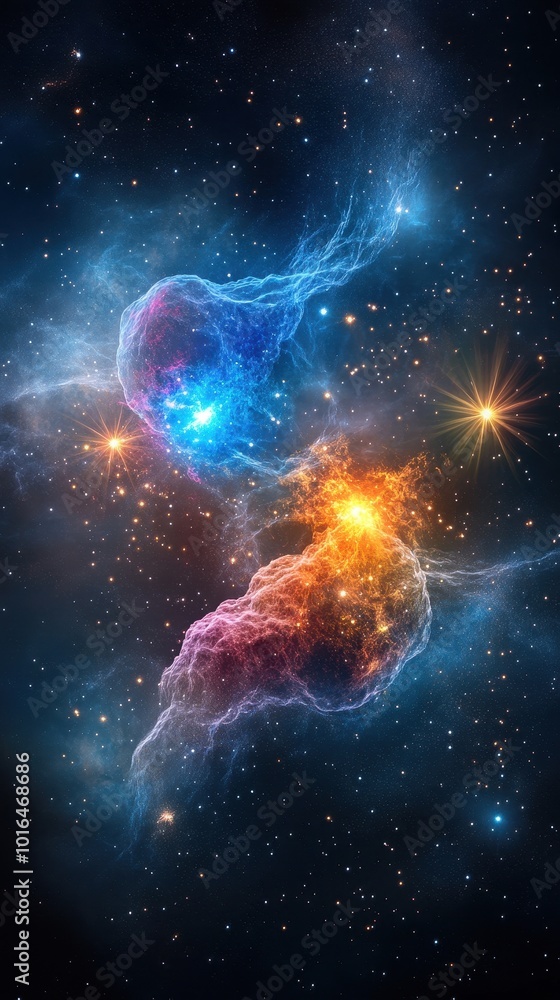 Gemini constellation, twin star clusters in cosmic space Gemini constellation, twin star clusters in cosmic space