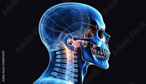 X-ray Lateral view skull and cervical spine. AP skull