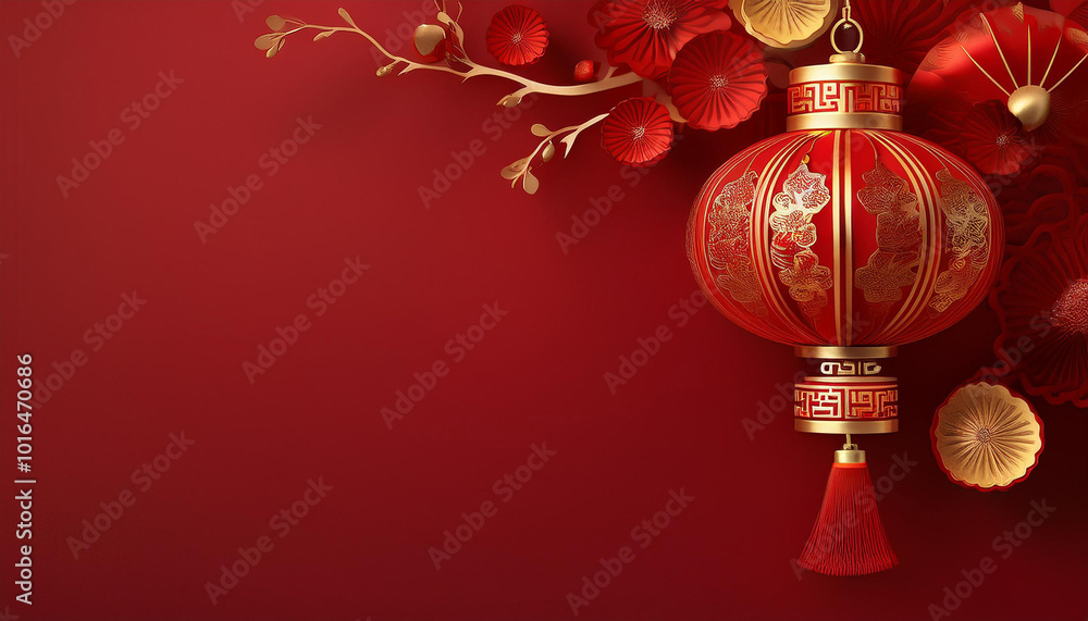 The beauty of traditional red lanterns on chinese new year background The beauty of traditional red lanterns on chinese new year background