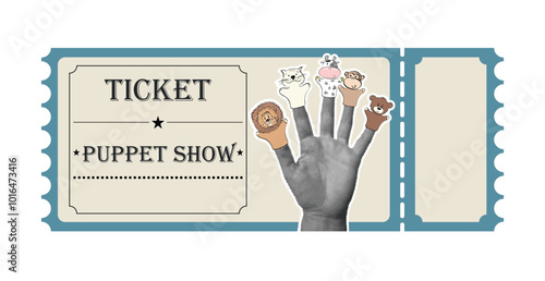 Puppet theatre ticket template.