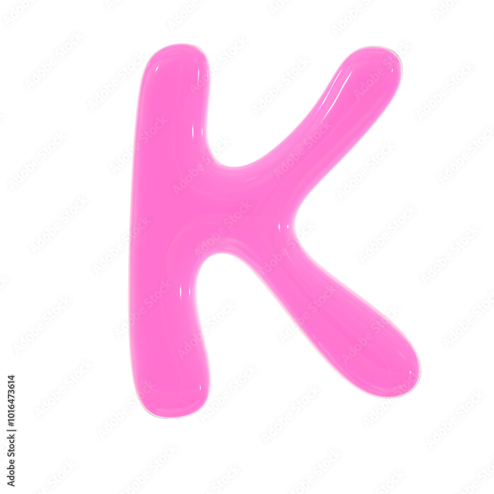 K letter cute 3d jelly pink alphabet illustration K letter cute 3d jelly pink alphabet illustration