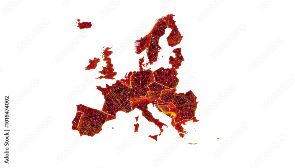 Abstract Geometric Map of Europe in Vibrant Colors Abstract Geometric Map of Europe in Vibrant Colors