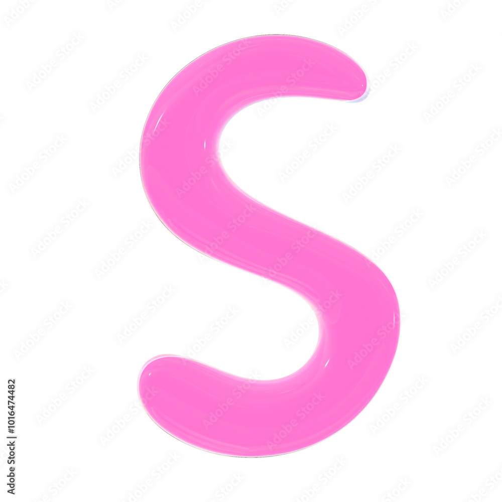 S letter cute 3d jelly pink alphabet illustration S letter cute 3d jelly pink alphabet illustration