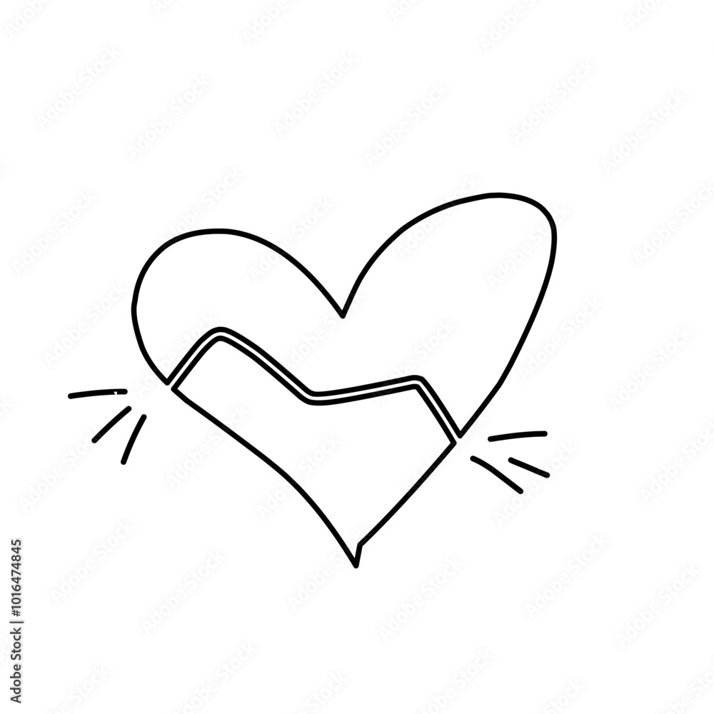 hand drawn broken heart icon hand drawn broken heart icon