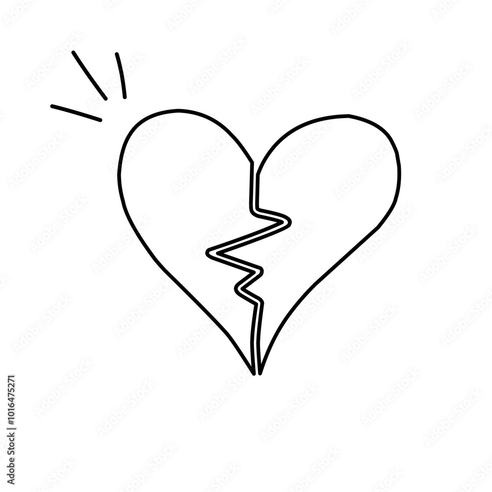 hand drawn broken heart icon hand drawn broken heart icon