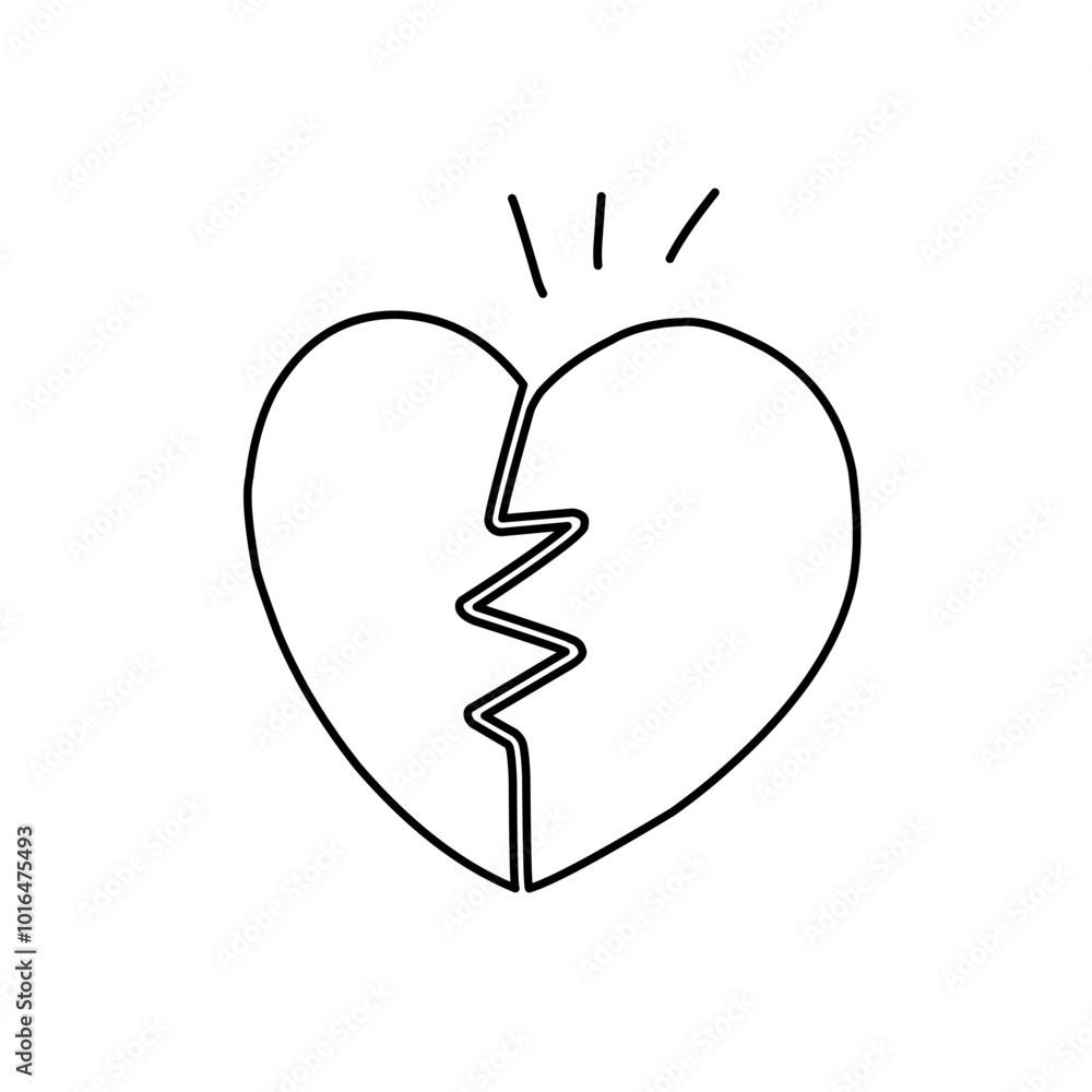 hand drawn broken heart icon hand drawn broken heart icon
