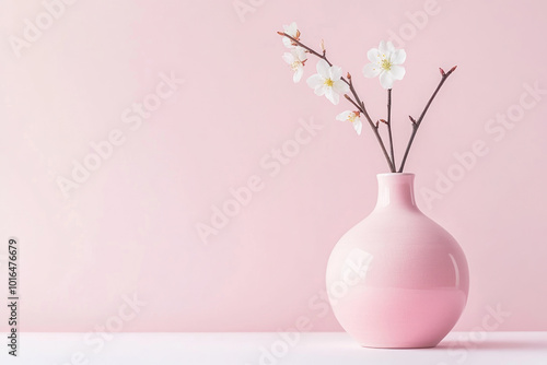 Traditional Ikebana with seasonal blossoms and natural branches, Ikebana, concept of harmony and simplicity