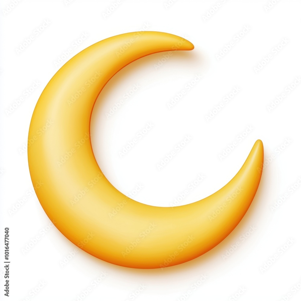 A stylized yellow crescent moon icon, symbolizing night, dreams, and tranquility, set against a blank background. A stylized yellow crescent moon icon, symbolizing night, dreams, and tranquility, set against a blank background.