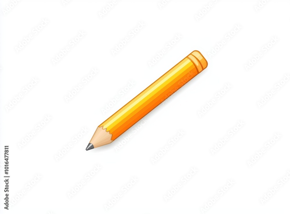 A vibrant yellow pencil lies on a white surface, showcasing a simple yet classic design, perfect for writing or drawing. A vibrant yellow pencil lies on a white surface, showcasing a simple yet classic design, perfect for writing or drawing.