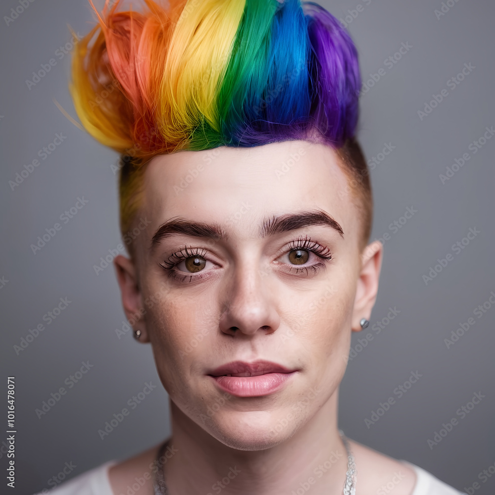 LGBTQ+ Identity and Empowerment | Rainbow-Haired Person | Diversity and Inclusion | Pride Expression LGBTQ+ Identity and Empowerment | Rainbow-Haired Person | Diversity and Inclusion | Pride Expression