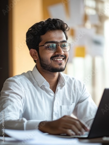 Businessman Working at a Desk photo